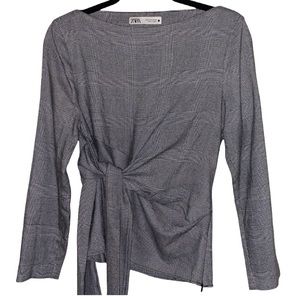 Zara Houndstooth Top